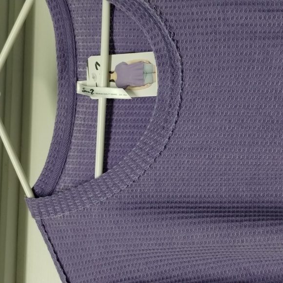 Seven7 women size 1X, 3X waffle knit top shirt purple - Picture 2 of 7